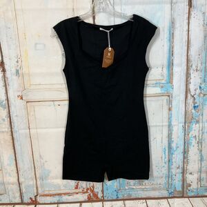 REORIA Bodysuit Women’s Size {Large} V- Neck/Sleeveless Boyshort Black NWT
